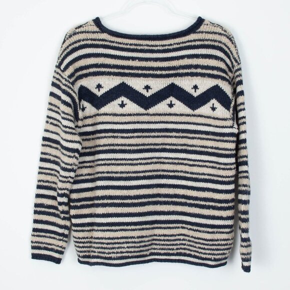 Lauren Ralph Lauren Chevron Striped Wool‎ Blend Sweater Size XL Fair Isle Nordic - Picture 5 of 6